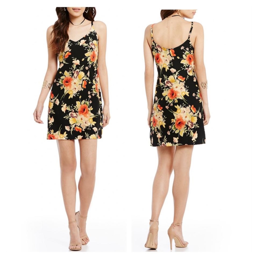 Sanctuary Black Floral Slip Dress